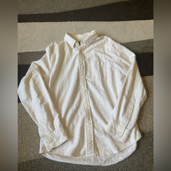 Abercrombie Fitch Men’s Medium Button front Long Sleeve Shirt Cream - Picture 1 of 6
